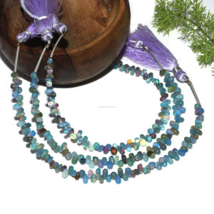 Perles en forme de larme d'opale éthiopienne violette naturelle de qualité supérieure 6 pouces 4x3 6x3 MM brin pour la fabrication de bijoux - Product Image 2