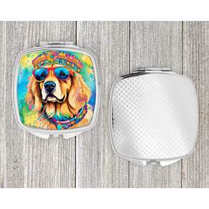 Golden Retriever Hippie Dawg Compact Folding <b>Handheld</b> Makeup <b>Mirror</b> Decorative Travel <b>Mirror</b> for Women Girls Pocket Size Gift - Product Image 4