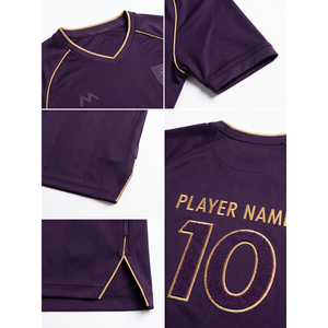 <b>Mens</b> Custom Elite Soccer Uniform 160GSM Quick Dry Jacquard Knit Slim Fit Tonal Stripe Match Kit Size XL Sialkot Factory OEM - Product Image 4