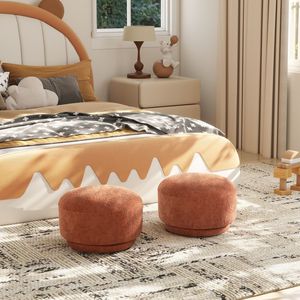 Repose-pieds en peluche Fuji 15'' en forme de champignon, couleur orange épices - Product Image 2