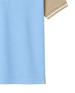Camiseta Polo Personalizada para Hombre, Color Azul Cielo y Beige, Ropa Deportiva Informal, Transpirable, Camiseta de Golf Premium, Ropa Deportiva de Verano - Product Image 5