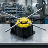 Interrupteur rotatif PLC jaune et noir avec communication Modbus 240V, conception à quatre tiges métalliques croisées pour applications sur rail C