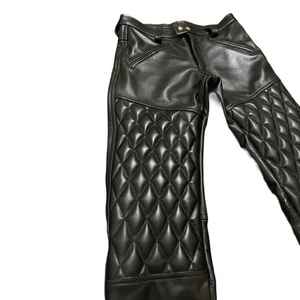 กางเกงนักขี่จักรยานหนังสีดำของผู้ชาย: กางเกงยีนส์ตัด, กางเกงหนังซับในโพลีเอสเตอร์ - Product Image 3