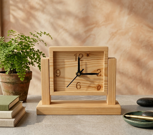 Custom Handmade Wooden Desk Clock <b>Mini</b> Pine Wood <b>Table</b> Clock Modern Home Office Desk Decor Gift - Product Image 4