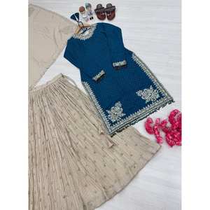 Designer Indian & Pakistani Clothing Elegant Party Wear <b>Top</b> <b>Lehenga</b> & Dupatta - Product Image 3