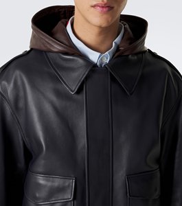 Chaqueta Bomber de Cuero Negra para Hombre con Capucha y Cierre de Cremallera, Abrigo de Invierno Elegante y Moderno, Calidad Premium Personalizada - Product Image 2