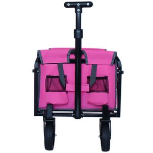 Carrello Utilitario Rosa Espandibile a Doppio Strato 100% Extra Spazioso per Campeggio, Spesa, Sport, Giardinaggio, Pesca - Product Image 4