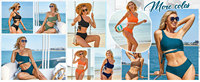 Maillot de bain élégant pour femmes, texture côtelée, col rond, coupe élastique, pour l'été, la plage, la piscine, les loisirs aquatiques