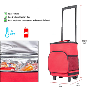 Bolsa Refrigerante con Ruedas Wilson, Personalizada, de Gran Capacidad, Portátil, para Picnic y Camping, Aislada, a Prueba de Fugas, para Almacenamiento de Alimentos y Comida - Product Image 4