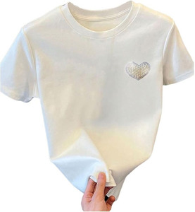 Camiseta Informal de Corte Regular para Mujer, de Alta Calidad, Lisa, de Secado Rápido, Transpirable y Cómoda, para Usar en Verano - Product Image 2