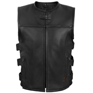 Chaleco de Cuero para Hombre a la Moda, Personalizado, Transpirable, de Piel Vacuna, Elegante, Casual y Moderno - Product Image 1