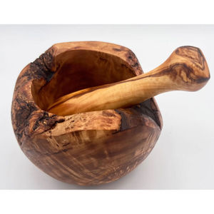 Juego de Mortero y Pilón de Madera Natural Hecho a Mano, Molinillo de Especias, Triturador de Hierbas, Ecológico, Duradero, Apto para Lavavajillas, Utensilio de Cocina - Product Image 4