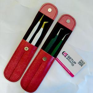 แหนบต่อขนตา สแตนเลส 45/Boot/Straight/90 สีเขียว/ขาว ปลายเหล็กเรียบเคลือบทอง ขนาด 10 มม. แบบเรียว ยาว สำหรับต่อขนตาแบบวอลลุ่ม - Product Image 6