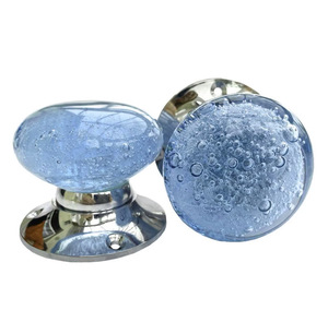 Pomo Redondo de Cerámica Azul para Muebles con Base Cromada, Diseño Moderno para Dormitorio, Sala de Estar, Cocina, Muebles Duraderos - Product Image 5