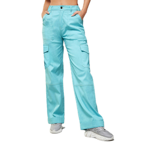 Fabricante de Jeans de Mezclilla Personalizados para Mujer, Venta al por Mayor, Cintura Alta, Pierna Ancha, Corte Holgado, Estilo Casual, Moda Urbana - Product Image 1