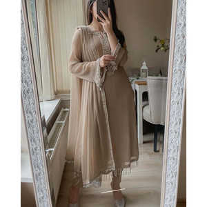 Costume Real Moti Hand Work Party Wear pour femmes avec Dupatta Elegant Pent Set - Product Image 3