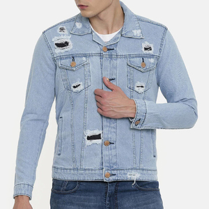 Custom Men Denim Jacket Wholesale Solid Color <b>Jeans</b> Jacket Pakistan High Quality Apparel Manufacturer - Product Image 1
