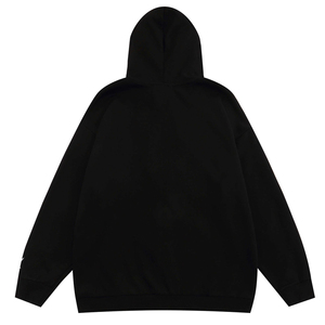 เสื้อฮู้ดดี้ปักลายวินเทจสไตล์ดิสเทรสสำหรับผู้ชาย ประดับด้วยคริสตัล พิมพ์ลายสกรีน ล้างสีแบบแอซิดวอช สำหรับผู้ชาย - Product Image 5