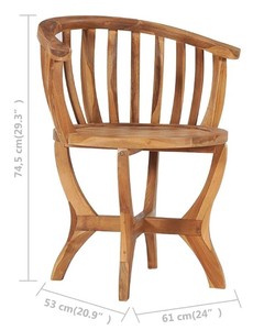 Ensemble de jardin en teck pour l'extérieur, 2 chaises avec table basse ronde, style traditionnel, meubles résistants aux intempéries - Product Image 6