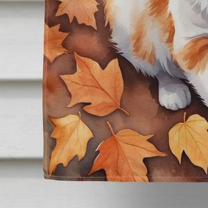 Turc Van chat automne feuilles Polyester drapeau grand porche manchon pôle décoratif cour bannière tenture murale œuvre chat multicolore - Product Image 4