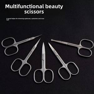 Ciseaux à cuticules multifonctionnels en acier inoxydable, lame droite et tranchante, manche rond, outil de manucure durable pour adultes, nail art - Product Image 4