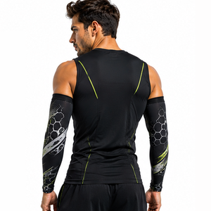 Custom Sports <b>Compression</b> <b>Arm</b> <b>Sleeves</b> Men Fitness Training Running Cycling Breathable Stretch Support Athletic Protective <b>Sleeve</b> - Product Image 4