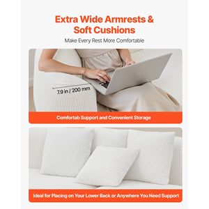 Divano Sezionale Modulare Curvo di Lusso Moderno da 112 Pollici, in Tessuto Corduroy, con Seduta Profonda e 4 Cuscini, per Soggiorno - Product Image 5