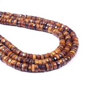 Cuentas de Ojo de Tigre Natural Heishi en Forma de Neumático, Precio al por Mayor, Cuentas de Piedras Preciosas Facetadas en Forma de Rueda de 6MM y 7MM para Suministros de Fabricación de Joyas - Product Image 3