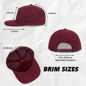 Casquette Snapback 6 Panneaux Bordeaux Réglable en Maille Unie Unisexe Style Décontracté pour Extérieur Printemps-Été - Product Image 5