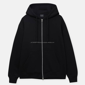 Sweats à capuche personnalisés pour hommes sweats à capuche surdimensionnés à double fermeture éclair streetwear épaules tombantes poids lourd coton pull à capuche pour hommes - Product Image 3