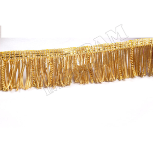 Frange à pampilles en fil d'or sur mesure, tailles de 2 cm à 8 cm, directement de l'usine, pour rideaux, vêtements et usage décoratif - Product Image 4