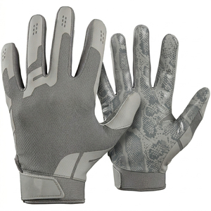 Gants de football à doigts entiers, pointes des doigts en maille respirante, polyester, unisexe, toutes saisons, fermeture à boucle, gants de football américain - Product Image 2