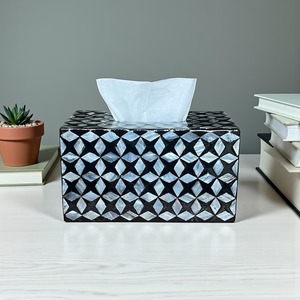 Elegant Style MDF Napkin Tissue Box With Resin & MOP Inlays Tissue Paper Box For <b>table</b> And Home decoration At Best Price - Product Image 3