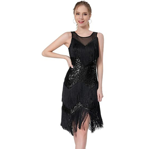Vestido de Baile Bachata con Lentejuelas y Flecos Bordados, Hecho a Medida Según las Demandas del Cliente, a Precios de Mayoreo Más Bajos - Product Image 1