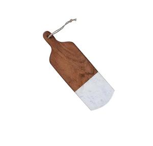Tabla de cortar de mármol blanca con cuchillo, bandeja de servir de piedra con asa para cocina, tabla para cortar queso y frutas - Product Image 6