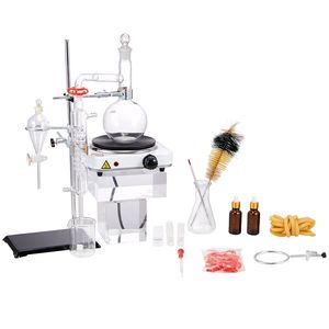 Kit di Distillazione per Oli Essenziali 500ml, Apparato di Distillazione in Vetro Borosilicato 3.3, Piastra Riscaldante 1000W, Evaporatore Rotante da Laboratorio - Product Image 1