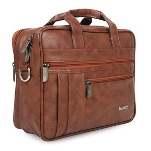 Genuine <b>Leather</b> Men's <b>Soft</b> Messenger <b>Bag</b> with Zipper Closure Lightweight & Durable Design for Business Travel - Product Image 1