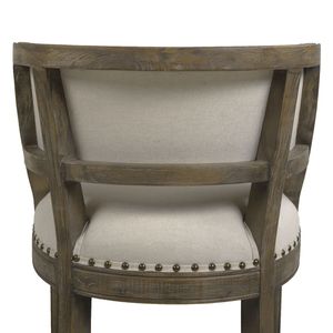Parigi 26.5 stile fattoria altezza bancone sgabello da Bar con schienale Beige chiaro lino - Product Image 3