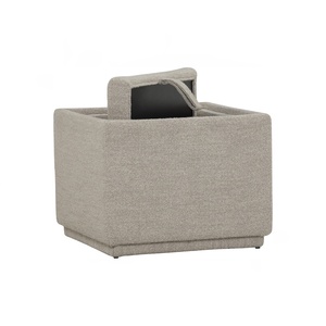 Premium Minimalist Square <b>Storage</b> Ottoman Space Saving Footstool <b>with</b> Hidden <b>Storage</b> for Living Room Apartment Hotel Use - Product Image 2