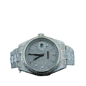 Nouveau design de montre de luxe en acier inoxydable à la mode avec cadran en saphir Mouvement ETA 3ATM Diamant de clarté VVS étanche - Product Image 1
