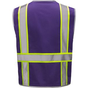 Gilet de sécurité réfléchissant jaune fluorescent avec poches et fermeture éclair, idéal pour les interventions routières, fabriqué au Pakistan - Product Image 4