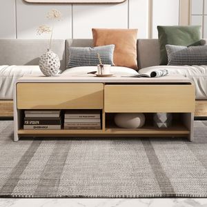 Mesa de centro con 2 cajones y 2 estantes de almacenamiento para el hogar - Product Image 3