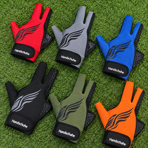 Guante de Billar Ambidiestro de 3 Dedos para Snooker, Cierre de Gancho y Bucle, Diseño Digital Texas Wolf Negro - Product Image 1