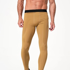 Custom Latest Skin Color Men Engineered Performance Knit Gym Pant Made With High Stretch Fabric With Low Waist Contrast Belt - Product Image 6