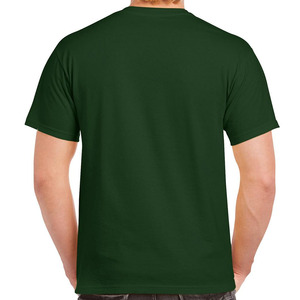 Camiseta de Algodón de Manga Corta con Cuello Redondo para Hombre, Color Verde Oscuro Sólido, Corte Regular, Estilo Casual, Tejido de Punto Liso, Diseño Sencillo - Product Image 2