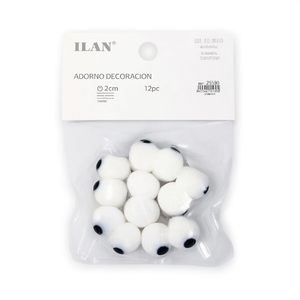 Ornamento per occhi Ilan 2 cm per decorazione 12 pezzi - Product Image 1