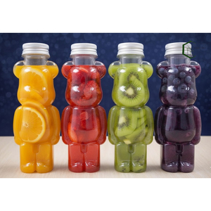 400ml PET <b>Plastic</b> Bottle Tall Bear Shape OEM Beverage Packaging Made in Vietnam for Milk Tea Bubble Tea Juice Screw <b>Cap</b> Sealing - Product Image 1