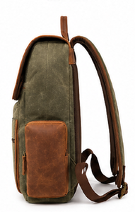 Modern Canvas Leather Laptop <b>Backpack</b> Large Capacity Eco-Friendly <b>College</b> Travel School Business <b>Backpack</b> Multi Pocket Design - Product Image 3