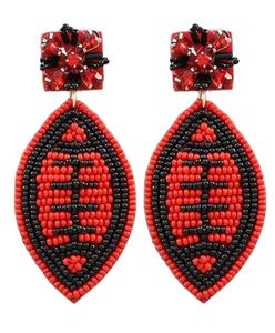 Vente en gros de nouvelles boucles d'oreilles de football perlées à la mode cadeaux de sport boucles d'oreilles cadeaux de gameday pour son utilisation pour les femmes et les filles - Product Image 2