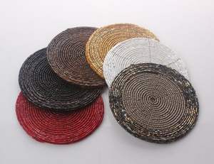 Sous-verres et sets de table en polyester avec perles de verre brodées par Craftera Exports - Product Image 2